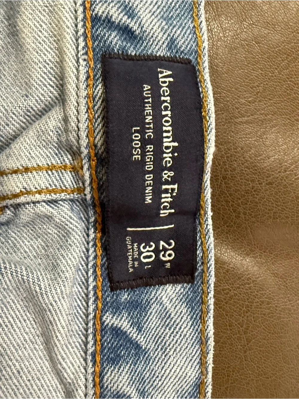 0004. Abercrombie & Fitch Men's Light Blue Straight Jeans